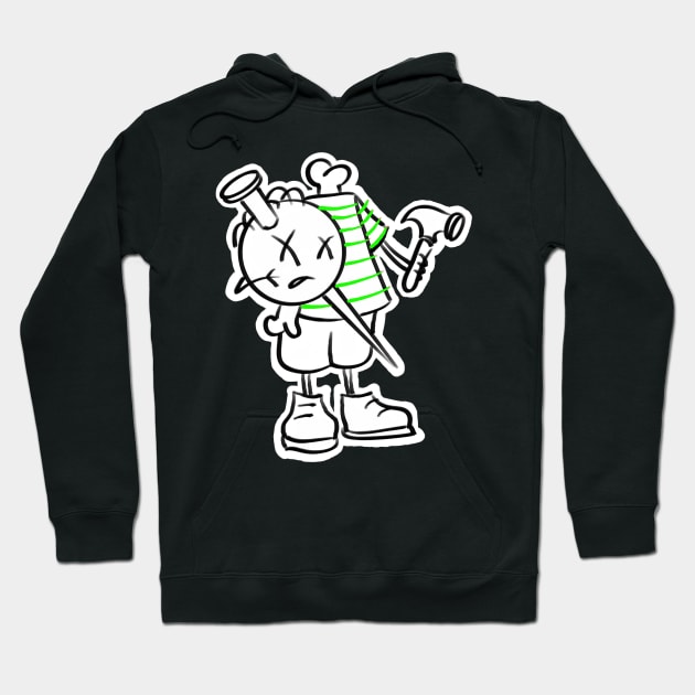 Mr. Sinmo green Hoodie by Sinister Motives Designs